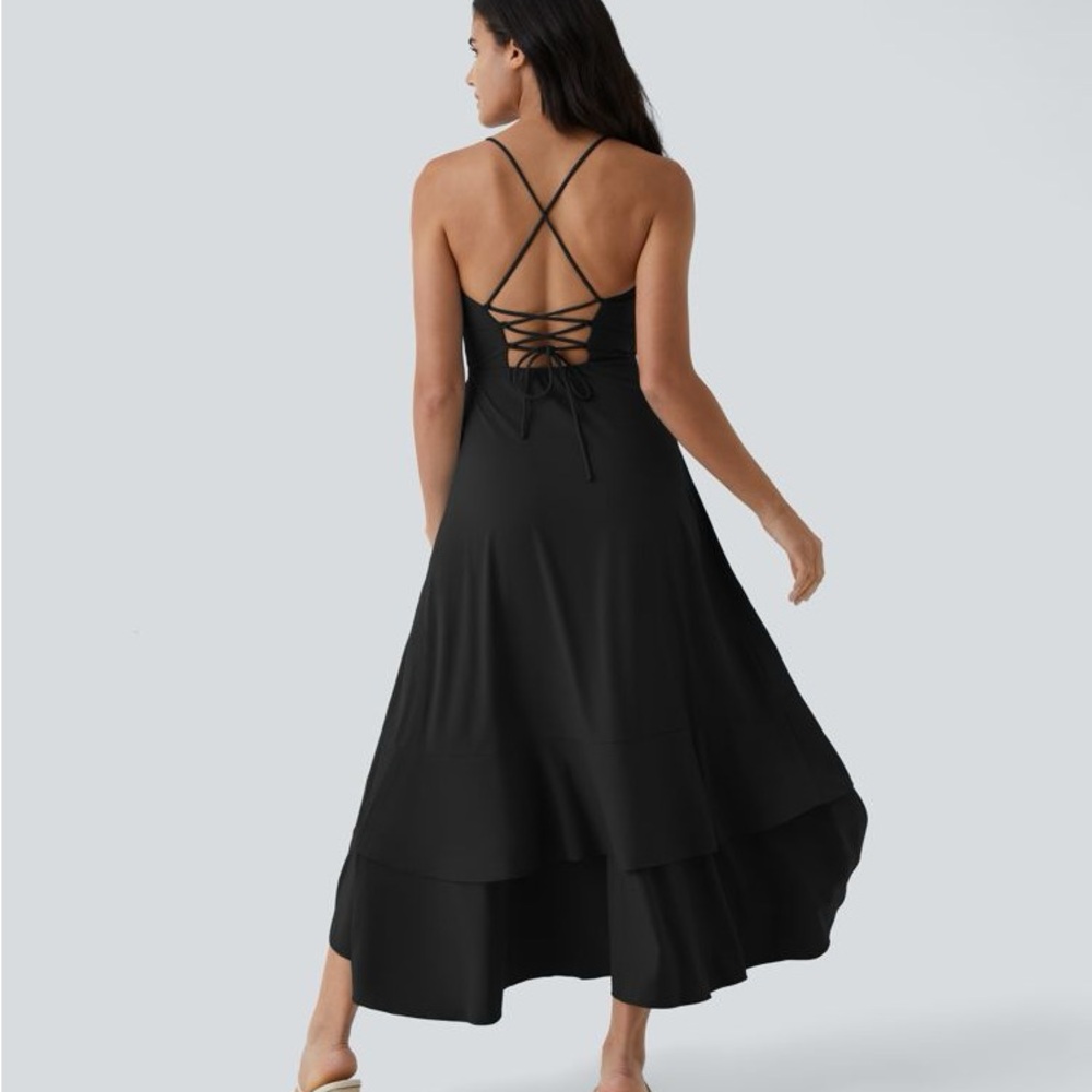 Halara Elegant Black Strappy Dress